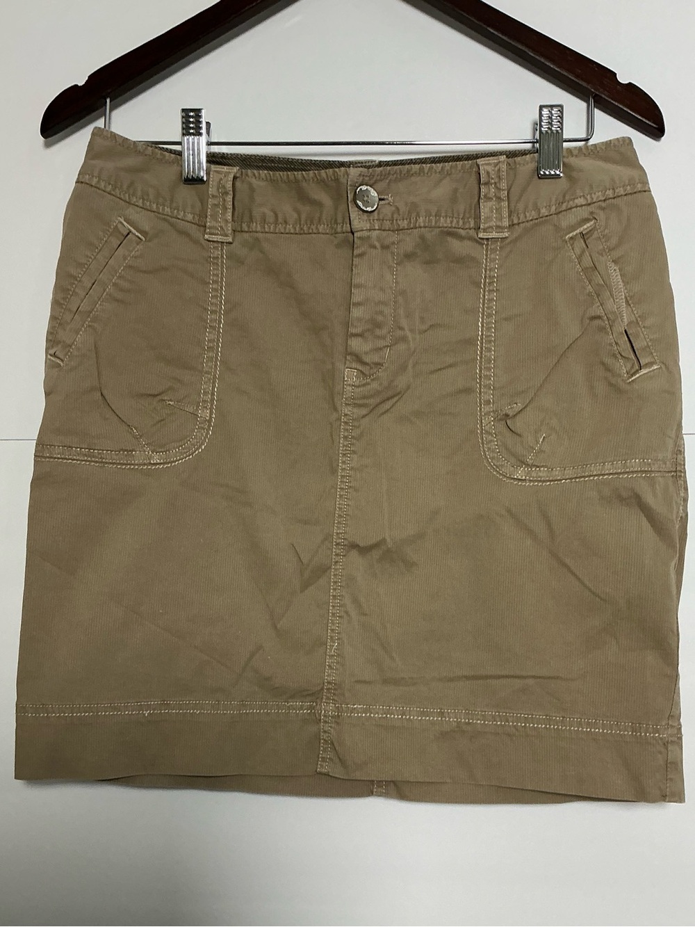 Eddie Bauer Brown Corduroy Utility Cargo Skirt Size 4